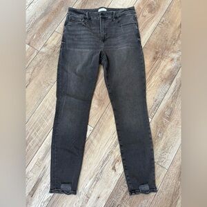 Good American Black Distressed Jeans